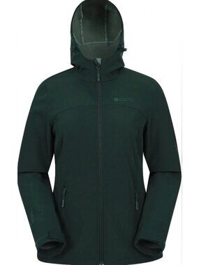 MOUNTAIN WEARHOUSE Exodus Softshell Jacket Dark Green 10 Wind Water Resistant